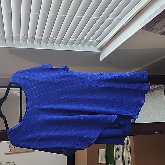 Plus size blue sheer blouse - Picture 5 of 7